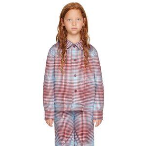 NWT CHARLES JEFFREY LOVERBOY BLURRY TARTAN WORKWEAR JACKET, SIZE: 7/8